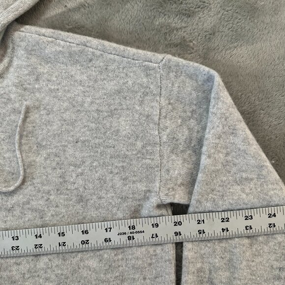 Charter Club 100% Cashmere Full Zip Hooded Sweater Jacket Women's SMALL Gray - Picture 4 of 4